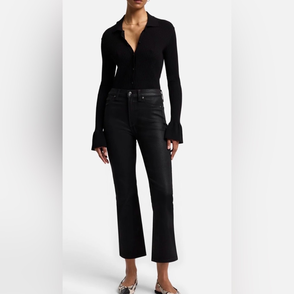NWT - 7 for All Mankind - HIGH WAIST SLIM KICK in Coated Denim